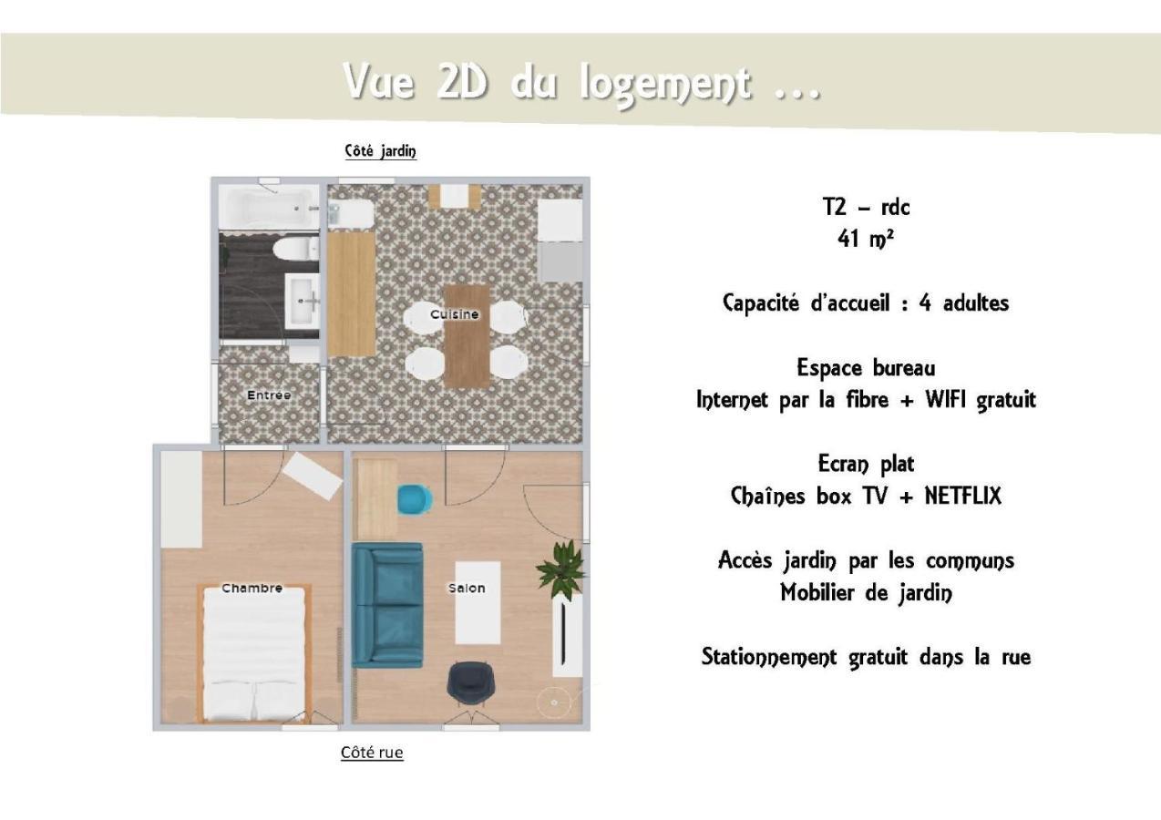 Le 62 - Spacieux T2 Avec Jardin, Parking & Tramway غرونوبل المظهر الخارجي الصورة