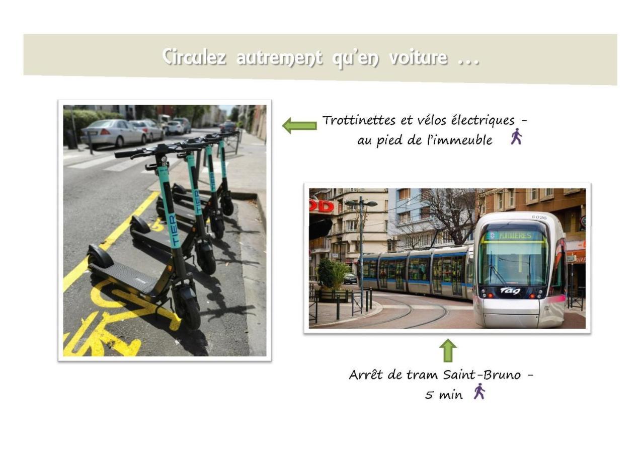 Le 62 - Spacieux T2 Avec Jardin, Parking & Tramway غرونوبل المظهر الخارجي الصورة